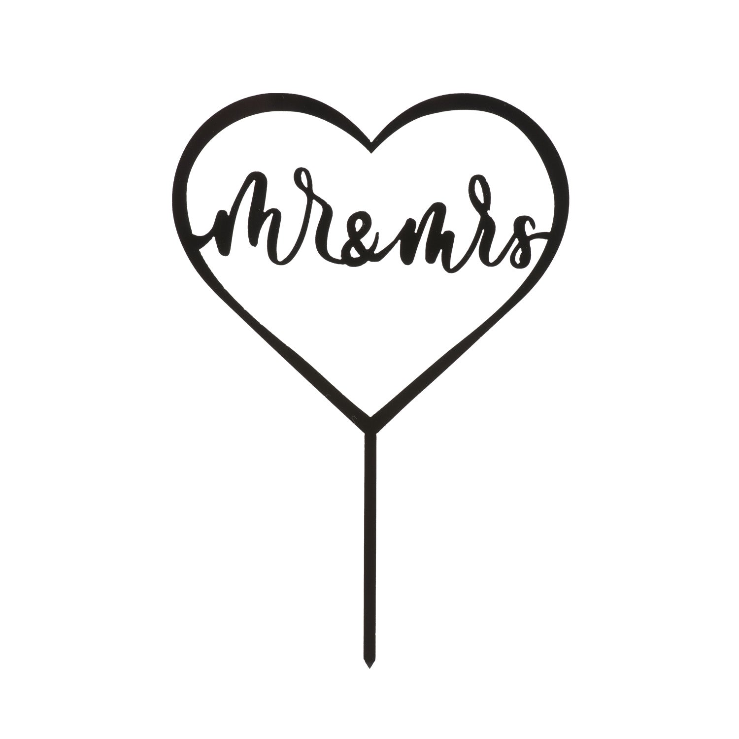 CAKE TOPPER MR AND MRS CORAZON NEGRO 15X10CM