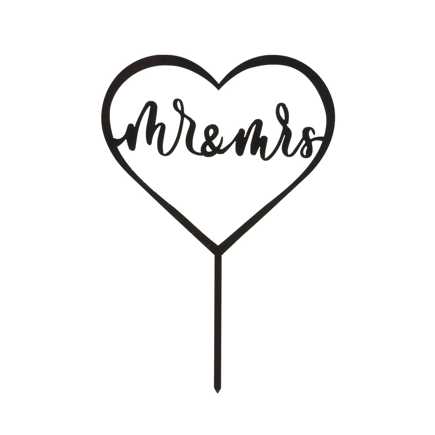 CAKE TOPPER MR AND MRS CORAZON NEGRO 15X10CM