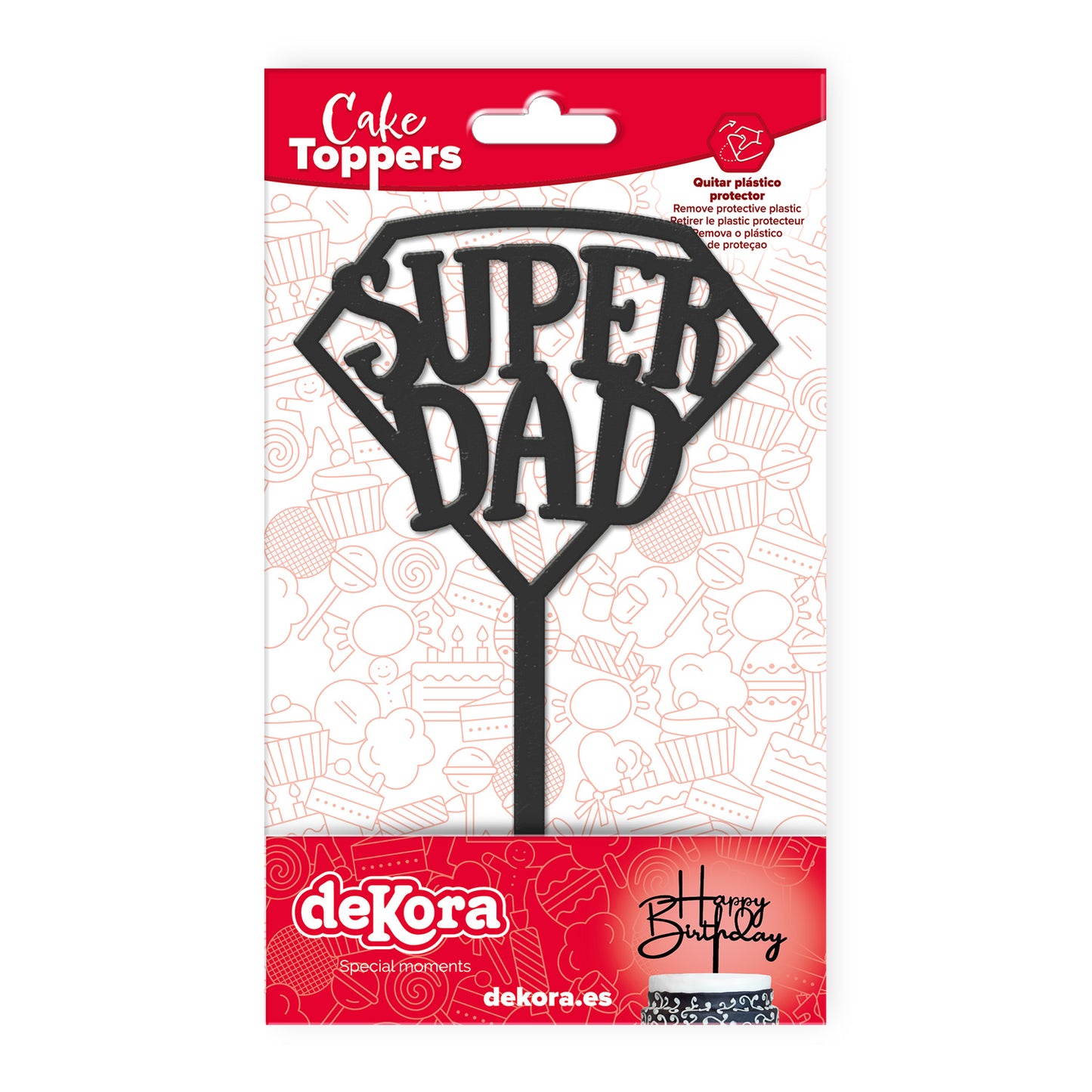 CAKE TOPPER SUPER DAD 15X10CM