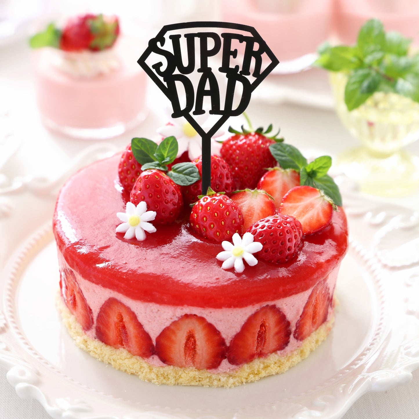 CAKE TOPPER SUPER DAD 15X10CM