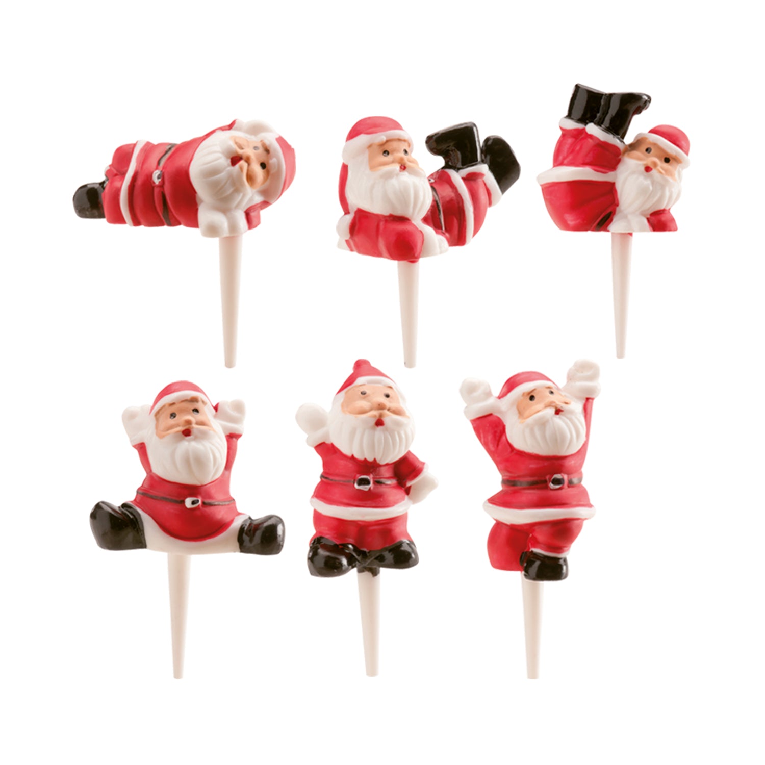 PÈRE NOËL EN PLASTIQUE ROUGE ASSORTI 6CM