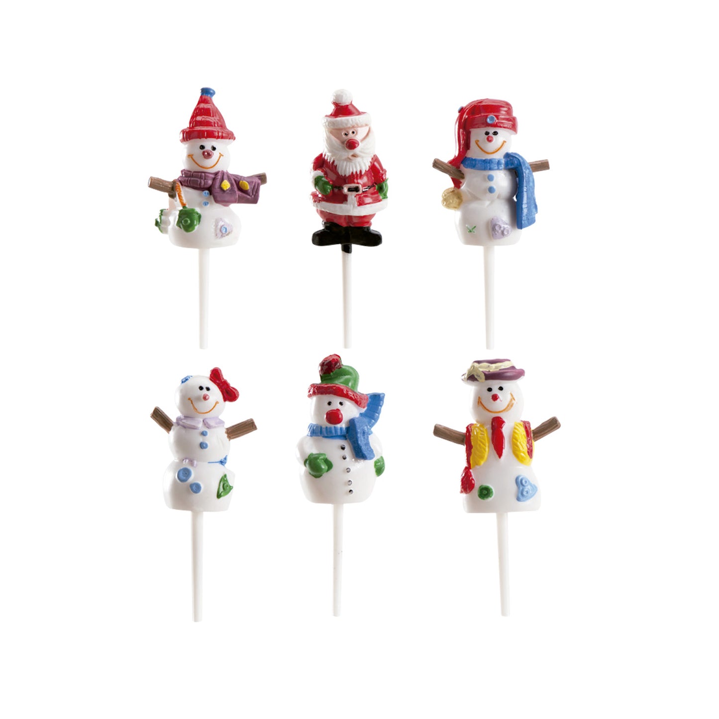 PUPAZZI DI NEVE E BABBO NATALE PLASTICA ASSORTIMENTO 3,5CM