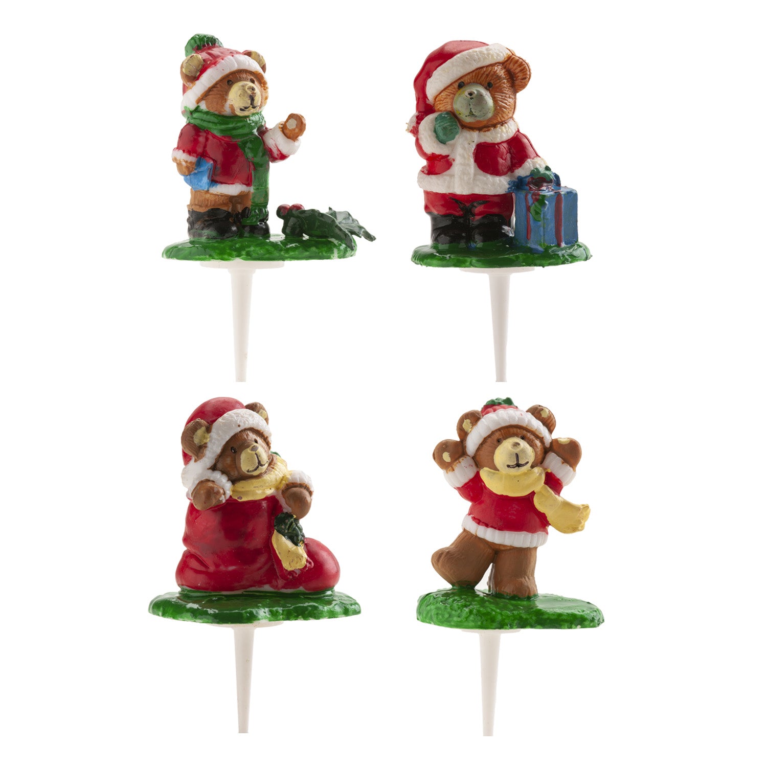 OURS DE NOËL FIGURINES EN PLASTIQUE 1.5X6CM
