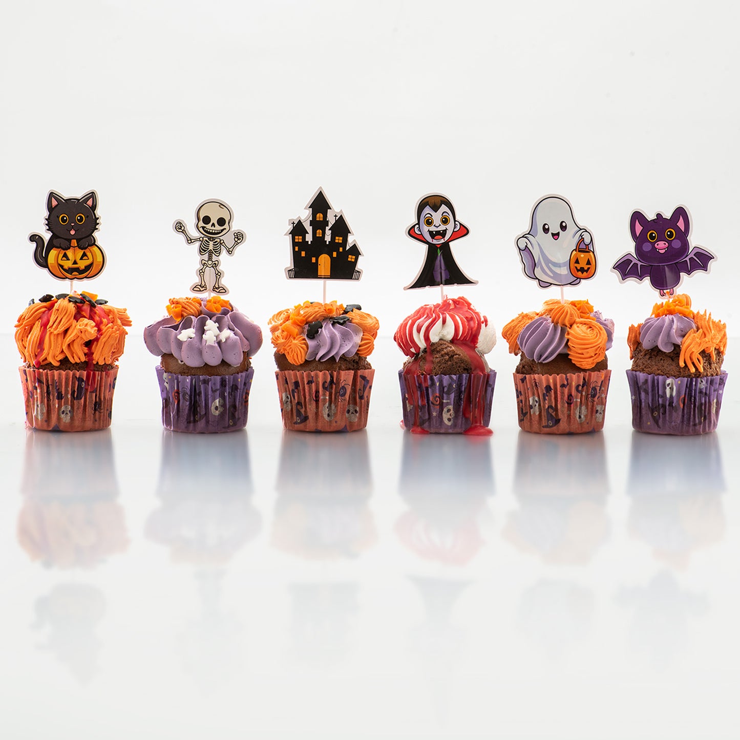 CAKE TOPPER PAPEL SURTIDO  HALLOWEEN 16 UNIDADES