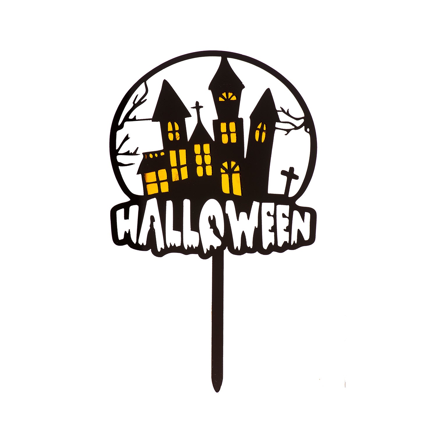 CAKE TOPPER HALLOWEEN CASA ENCANTADA 2 COLORES 15,5X9,5CM