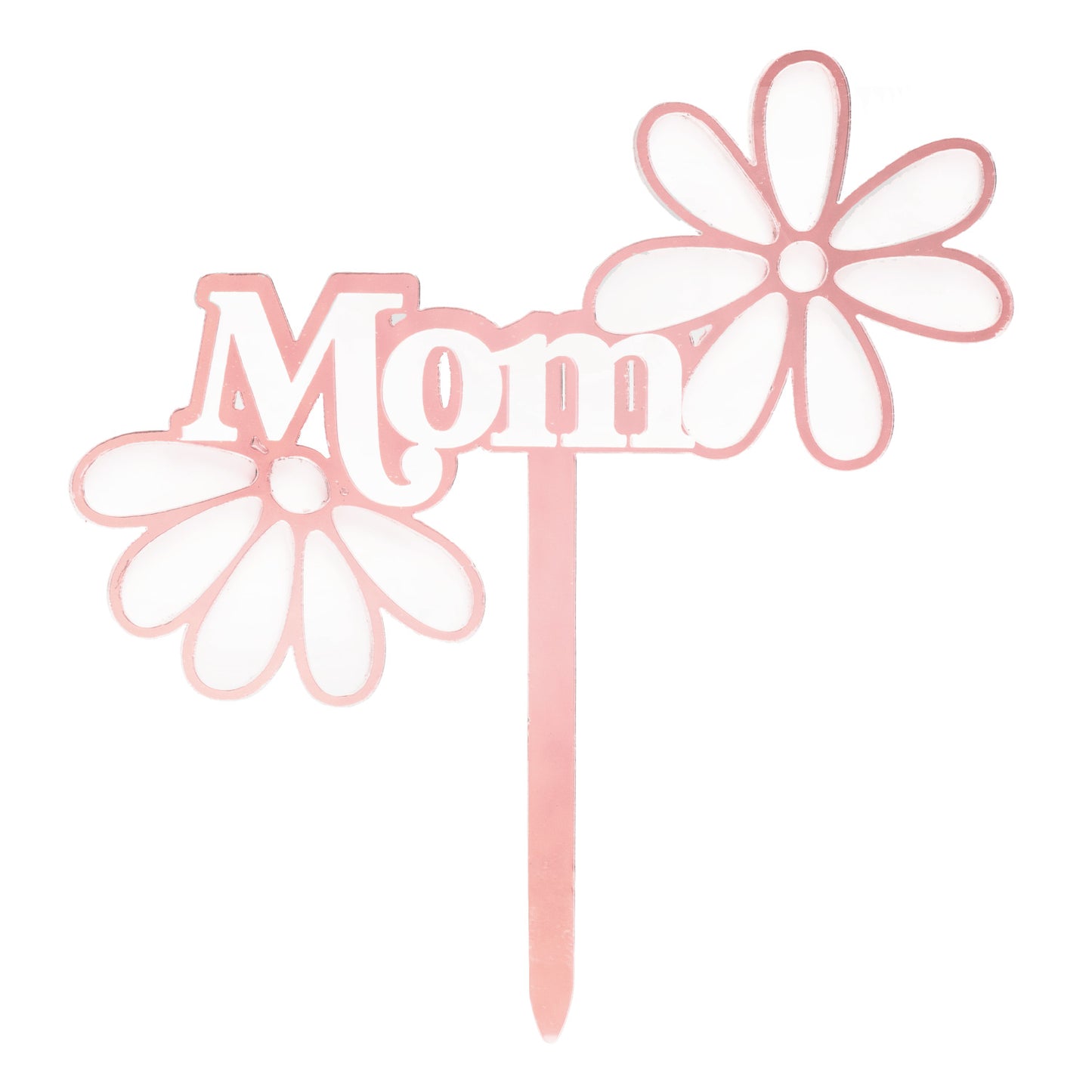 CAKE TOPPER MOM CON FLORES ROSA 11,8X11,1CM