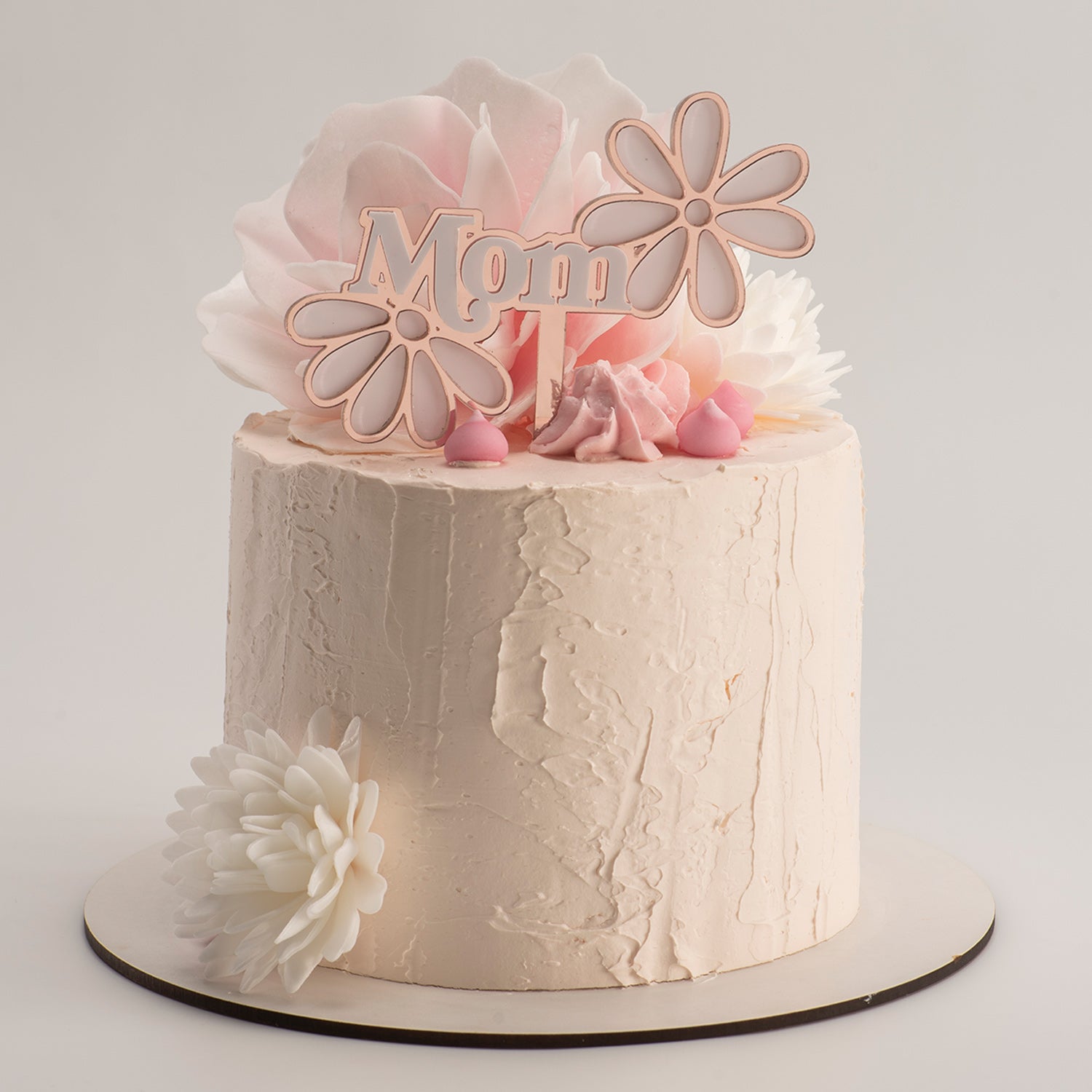 CAKE TOPPER MOM WITH PINK FLOWERS 11.8X11.1CM
