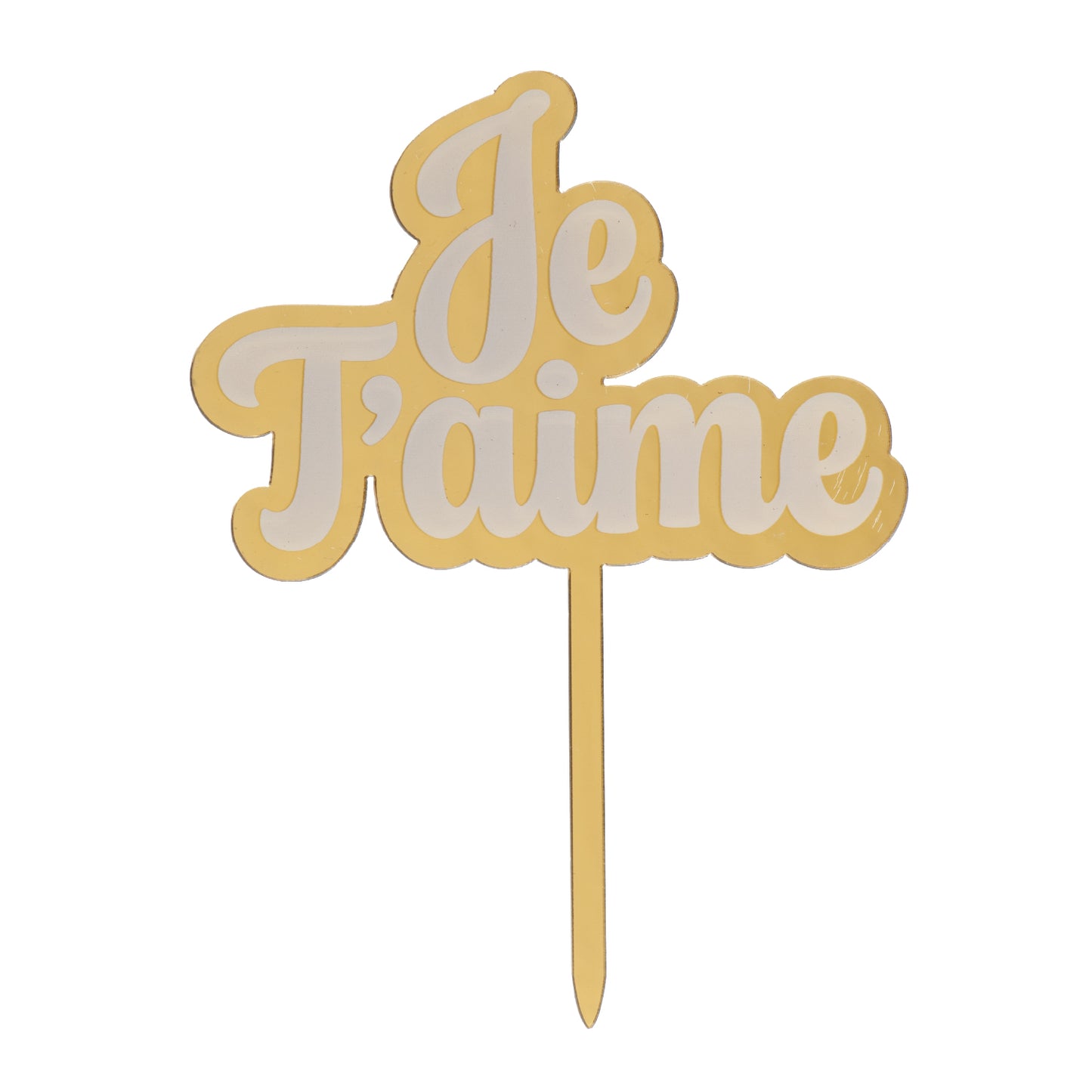 CAKE TOPPER JE T'AIME DOURADO 11,5X15,5CM