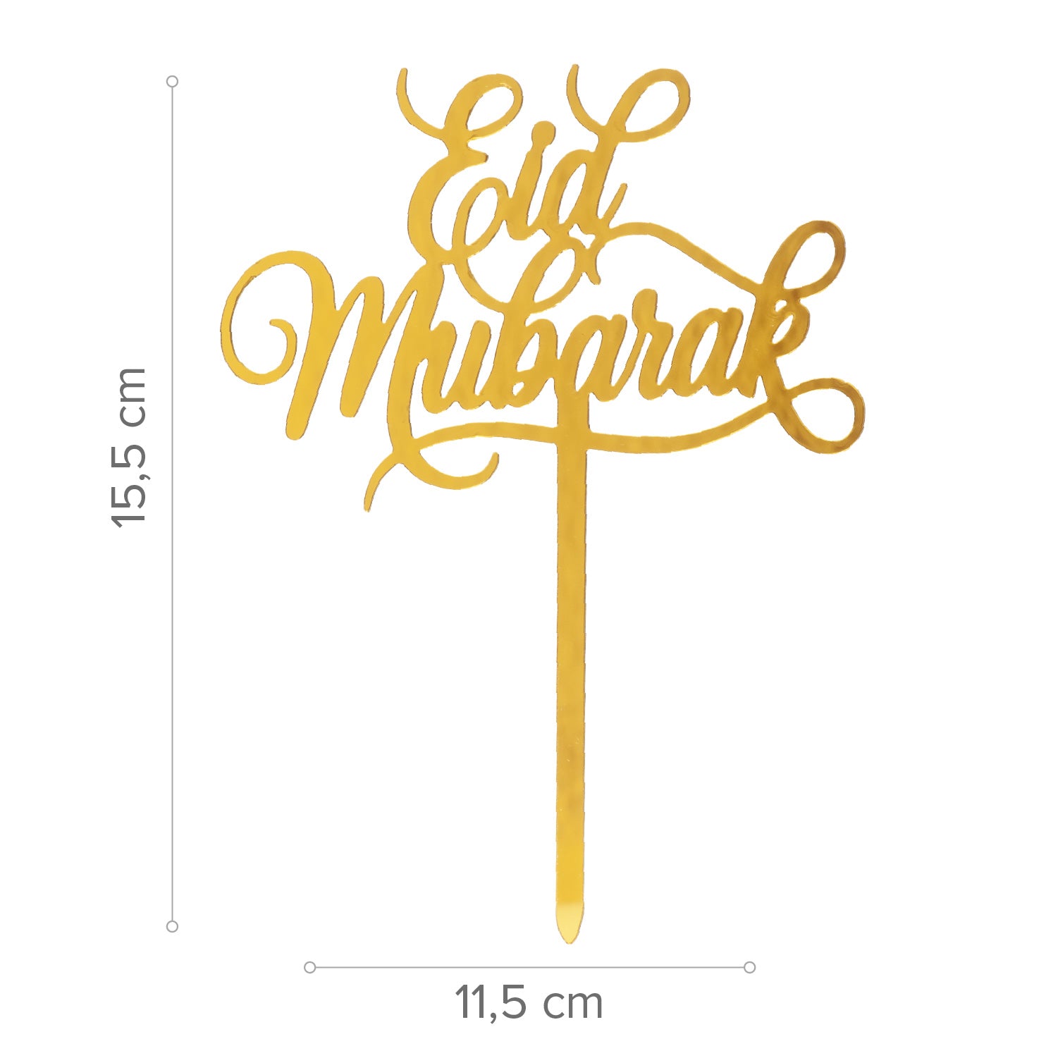 TOPO DE BOLO DOURADO EID MUBARAK 11X15,5CM