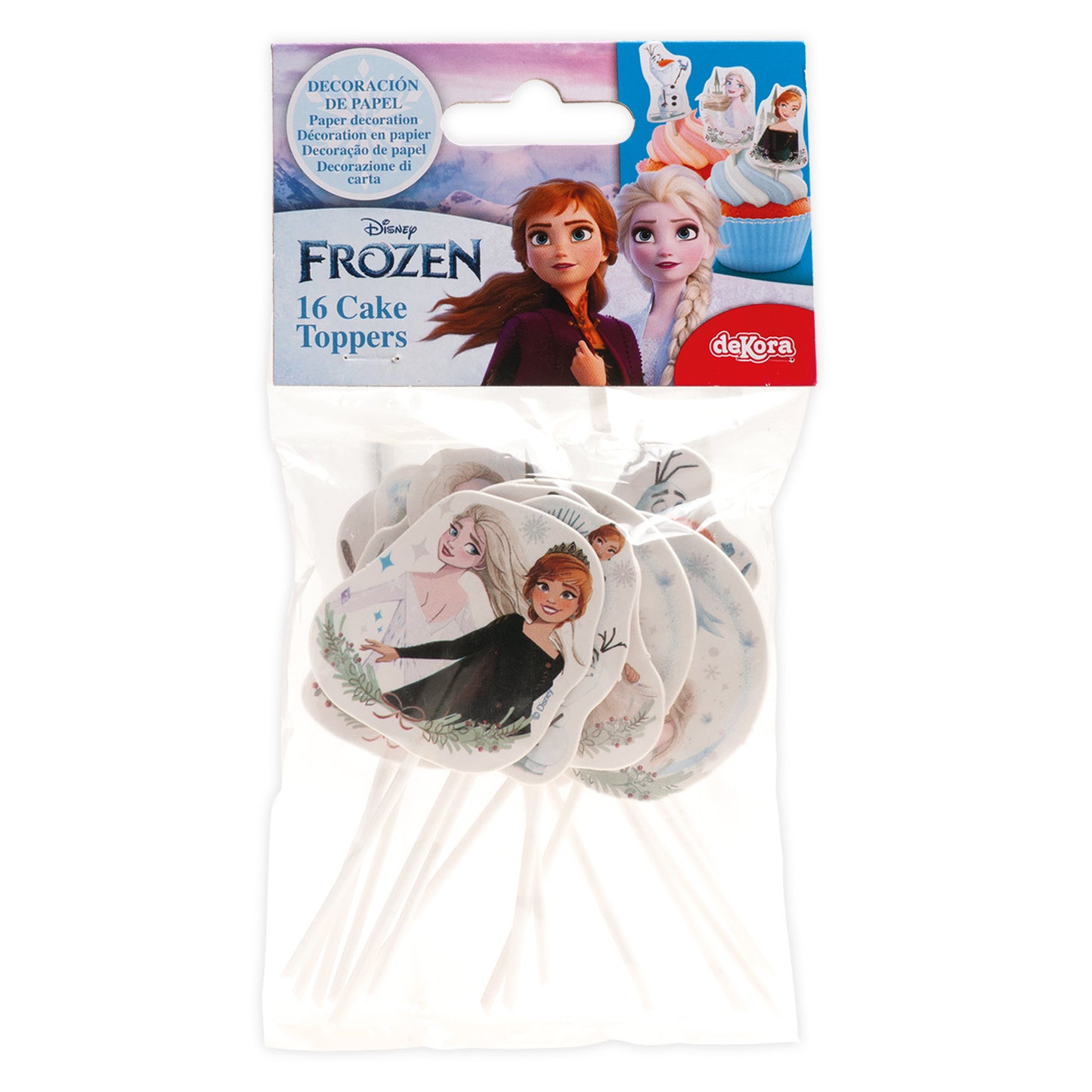 CAKE TOPPERS PAPEL FROZEN 8 MODELOS 16 UNIDADES