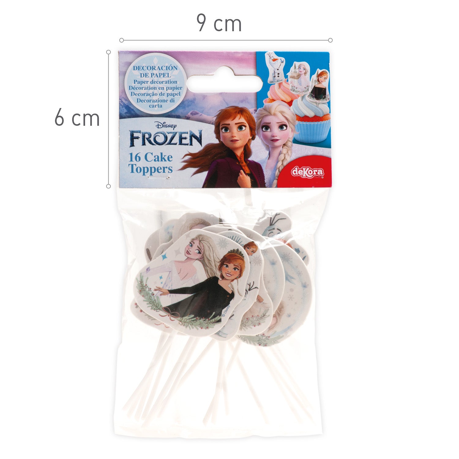 CAKE TOPPERS PAPEL FROZEN 8 MODELOS 16 UNIDADES