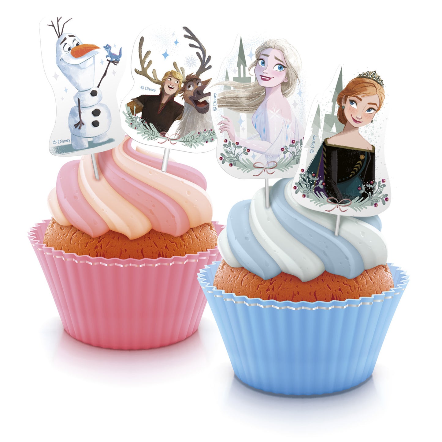 CAKE TOPPERS PAPEL FROZEN 8 MODELOS 16 UNIDADES
