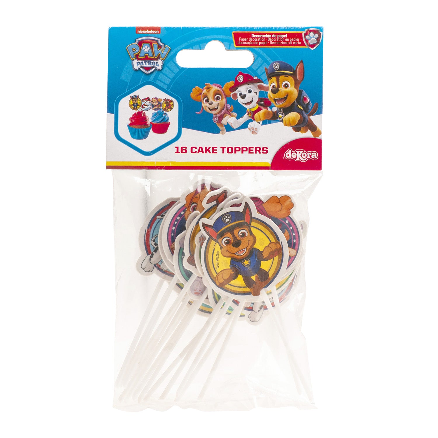 CAKE TOPPER PAPEL PAW PATROL  8 MODELOS 16 UNIDADES