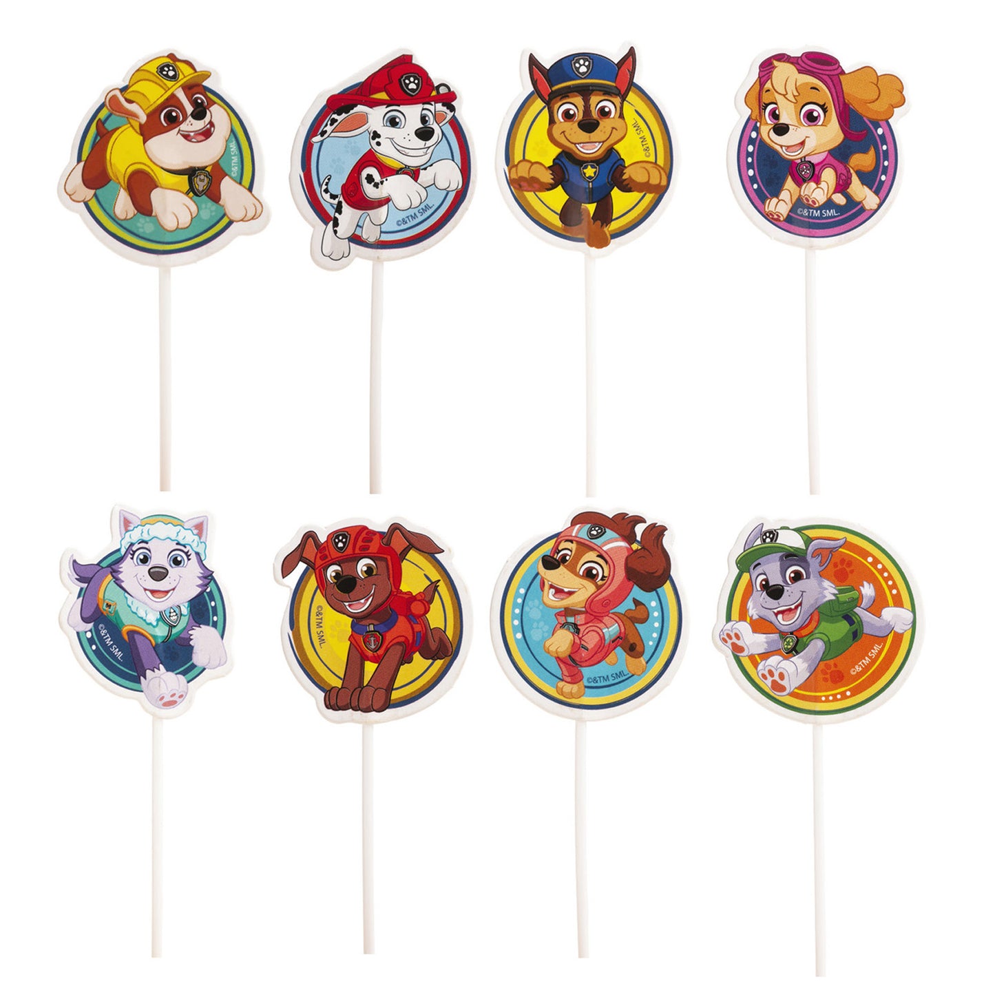 CAKE TOPPER PAPEL PAW PATROL  8 MODELOS 16 UNIDADES