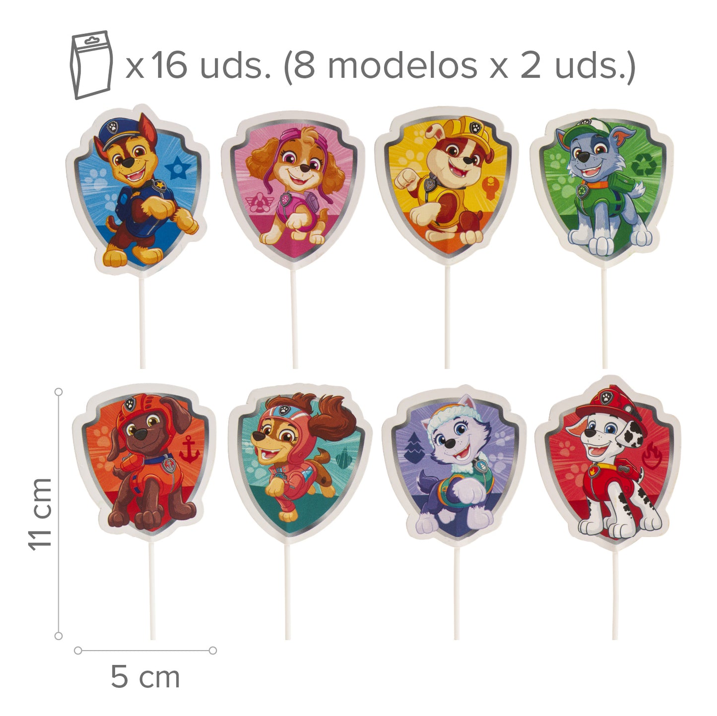 CAKE TOPPERS PAW PATROL 8 MODELS 16 UNITS