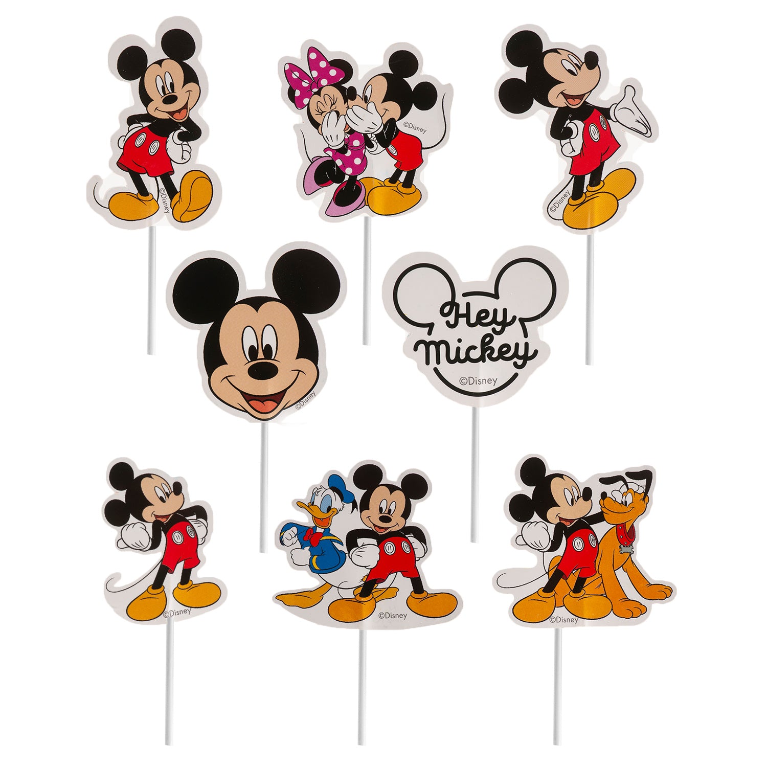 CAKE TOPPERS PAPEL MICKEY MOUSE 8 MODELOS 16 UNIDADES