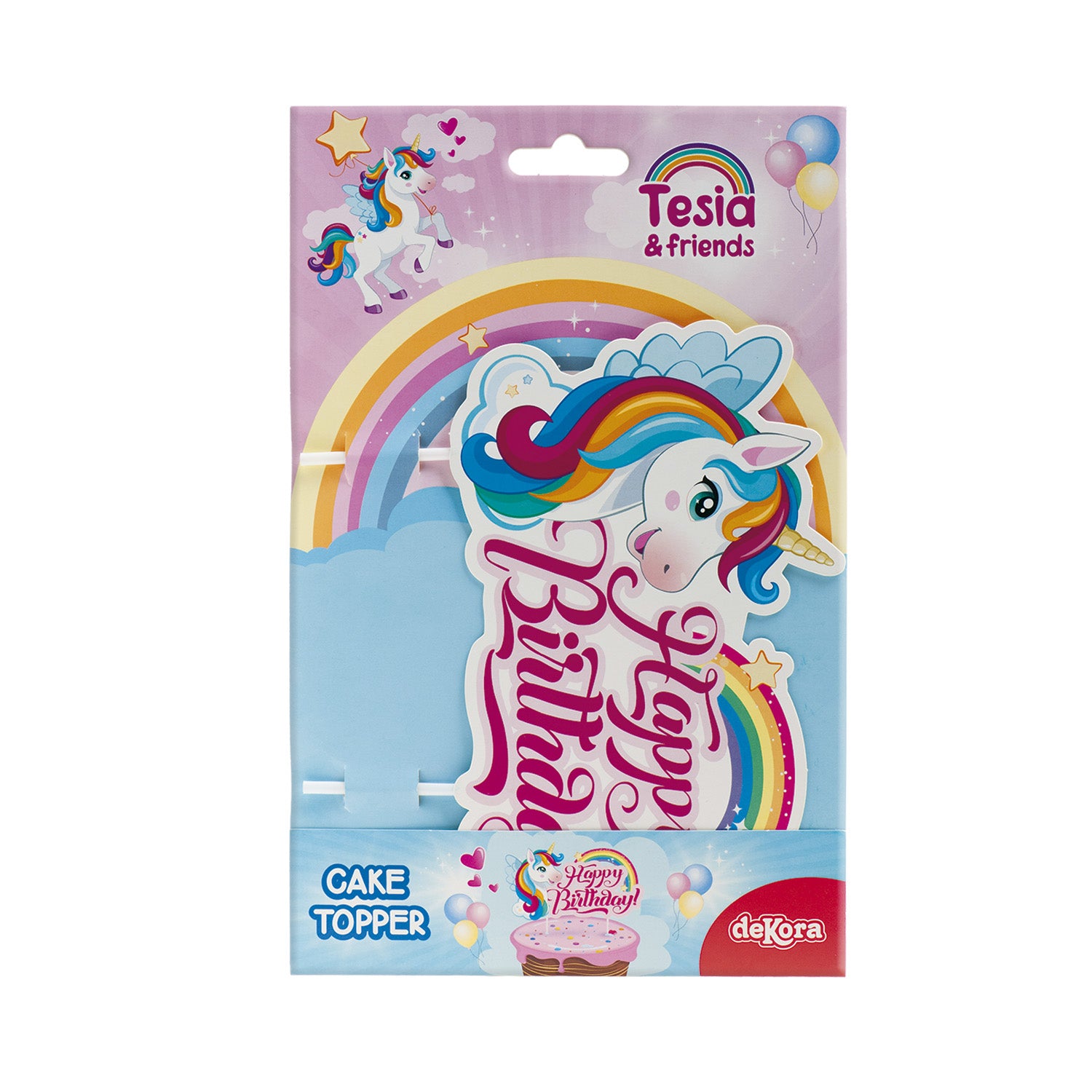 CAKE TOPPER PAPEL UNICORNIO 17.5X15CM