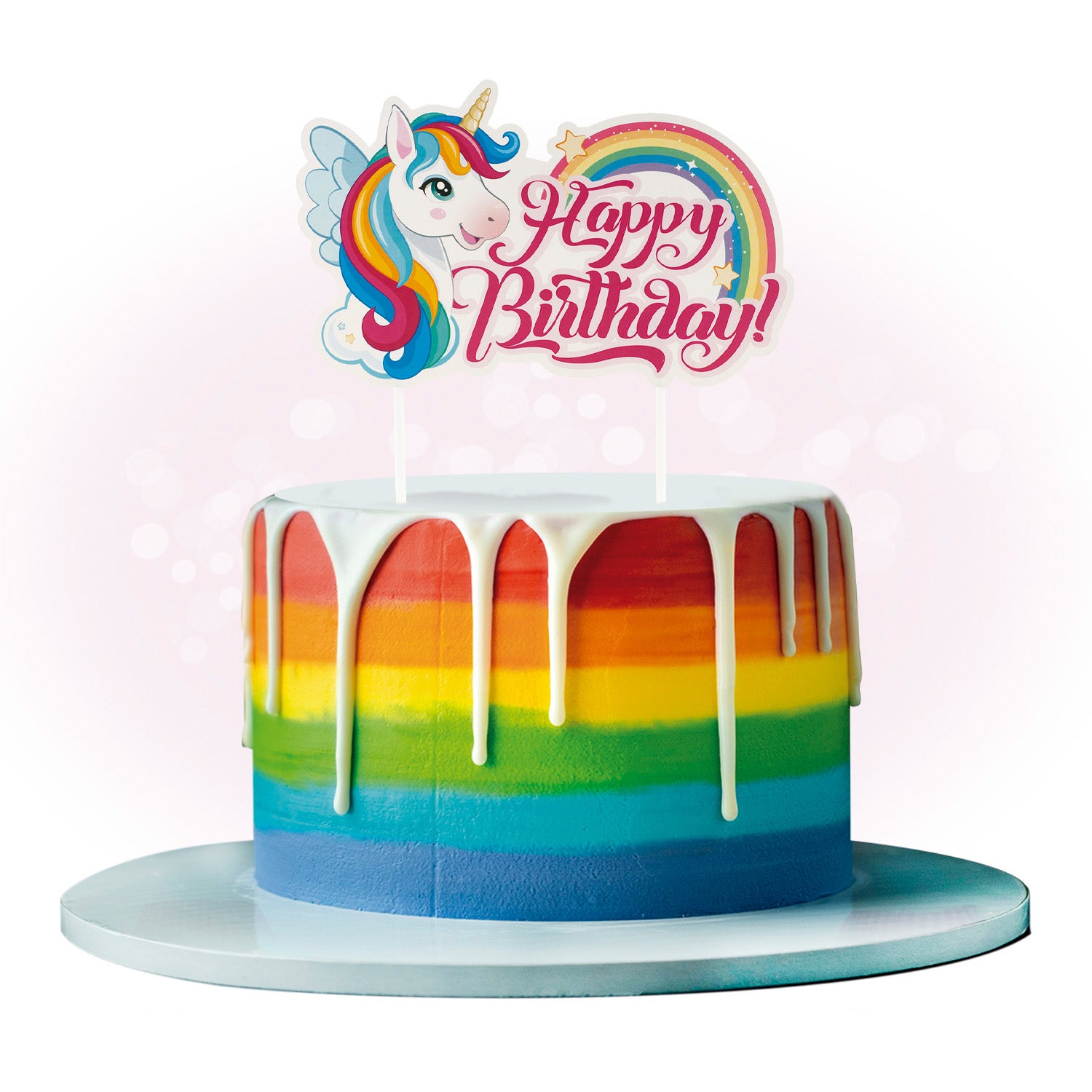 CAKE TOPPER PAPEL UNICORNIO 17.5X15CM