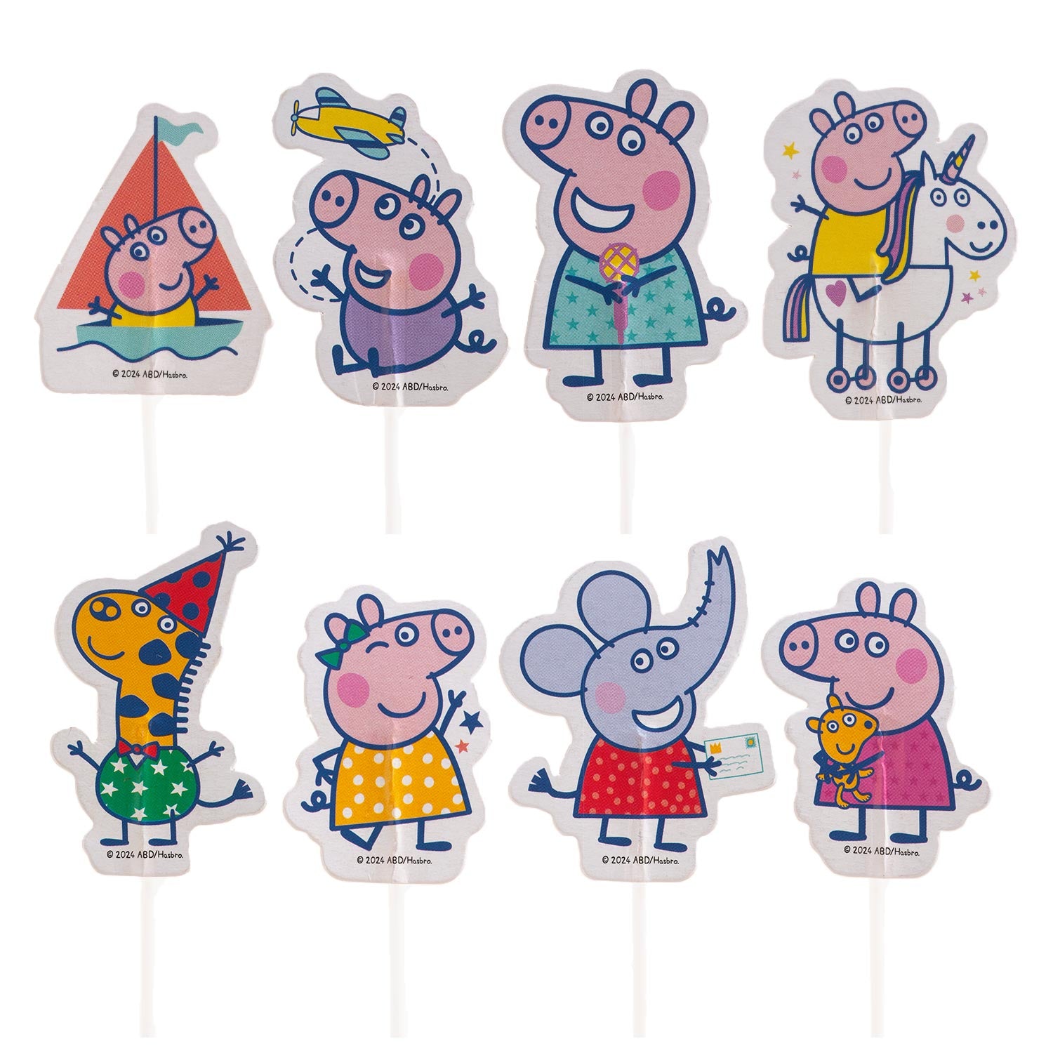 CAKE TOPPERS PAPEL PEPPA PIG 6 MODEL 16 UNIDADES