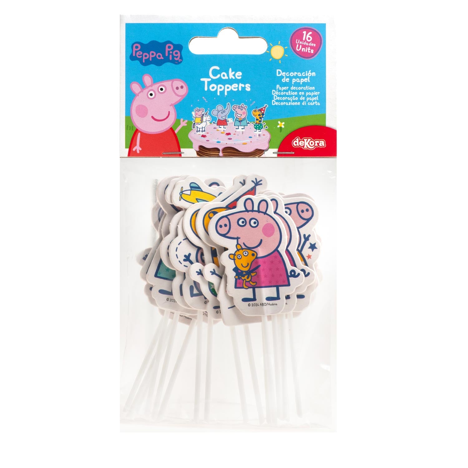 CAKE TOPPER PAPER PEPPA PIG 8 MODELS 16 UNITS