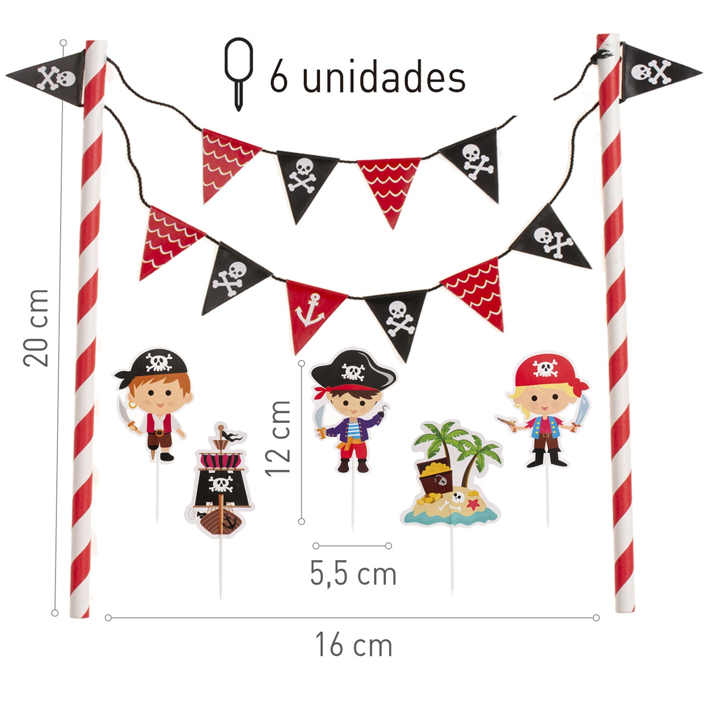CAKE TOPPER PAPEL PIRATAS