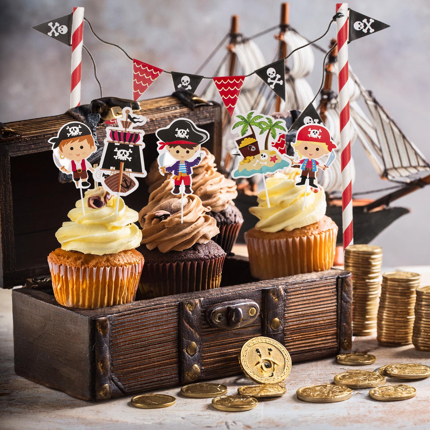 CAKE TOPPER DI CARTA PIRATI