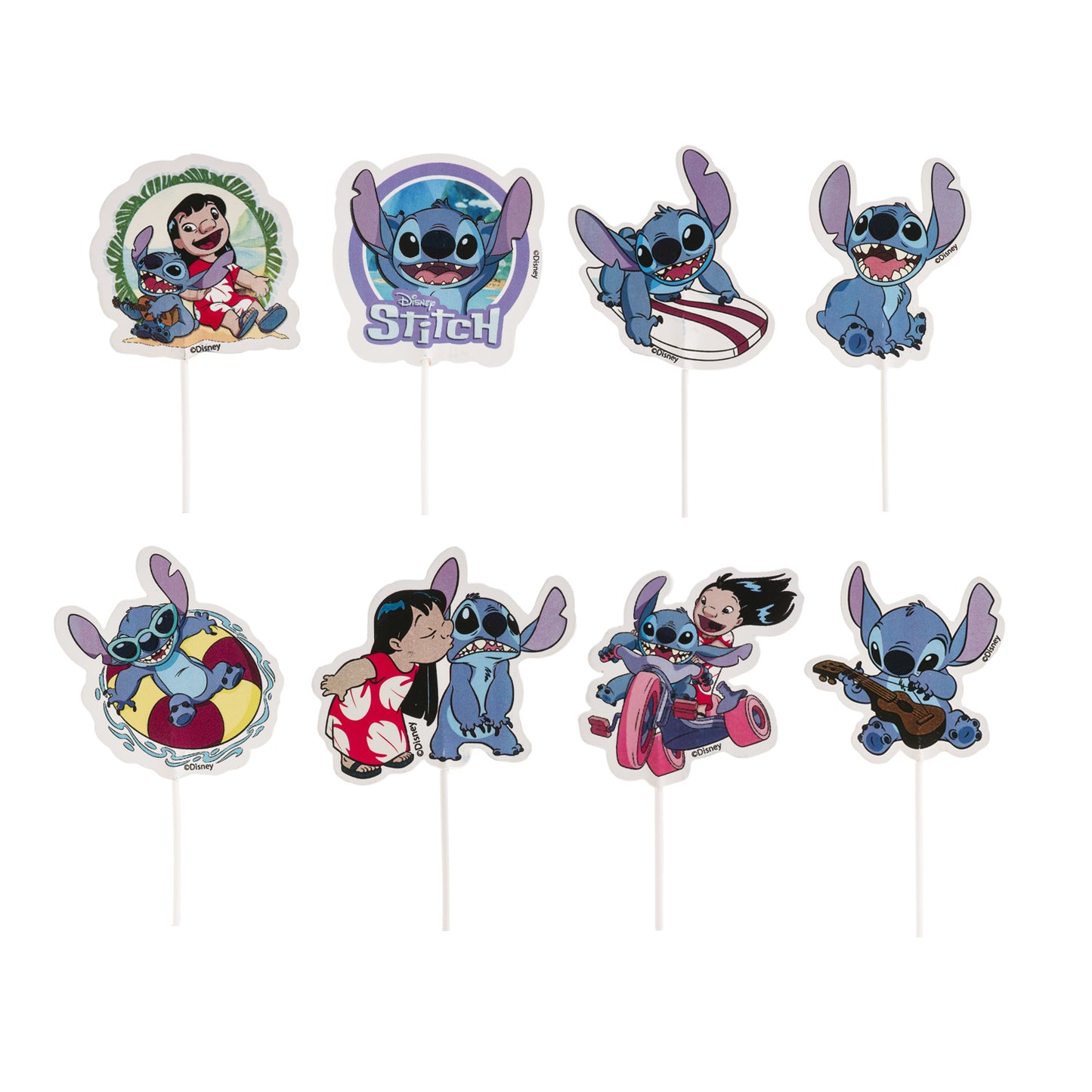 CAKE TOPPERS DI CARTA STITCH 16 UNID