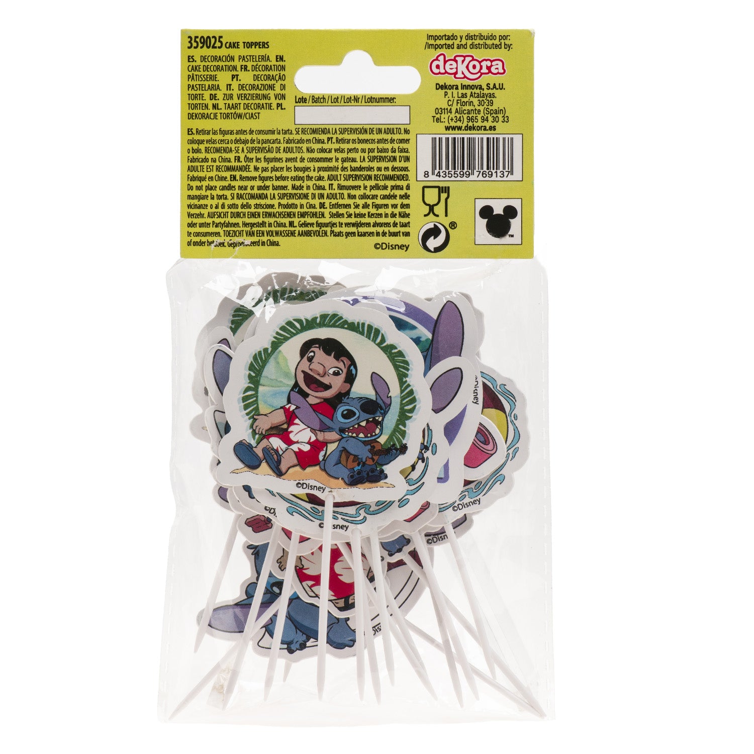 CAKE TOPPERS DI CARTA STITCH 16 UNID