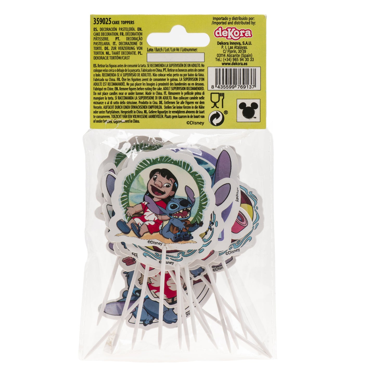 CAKE TOPPERS DI CARTA STITCH 16 UNID