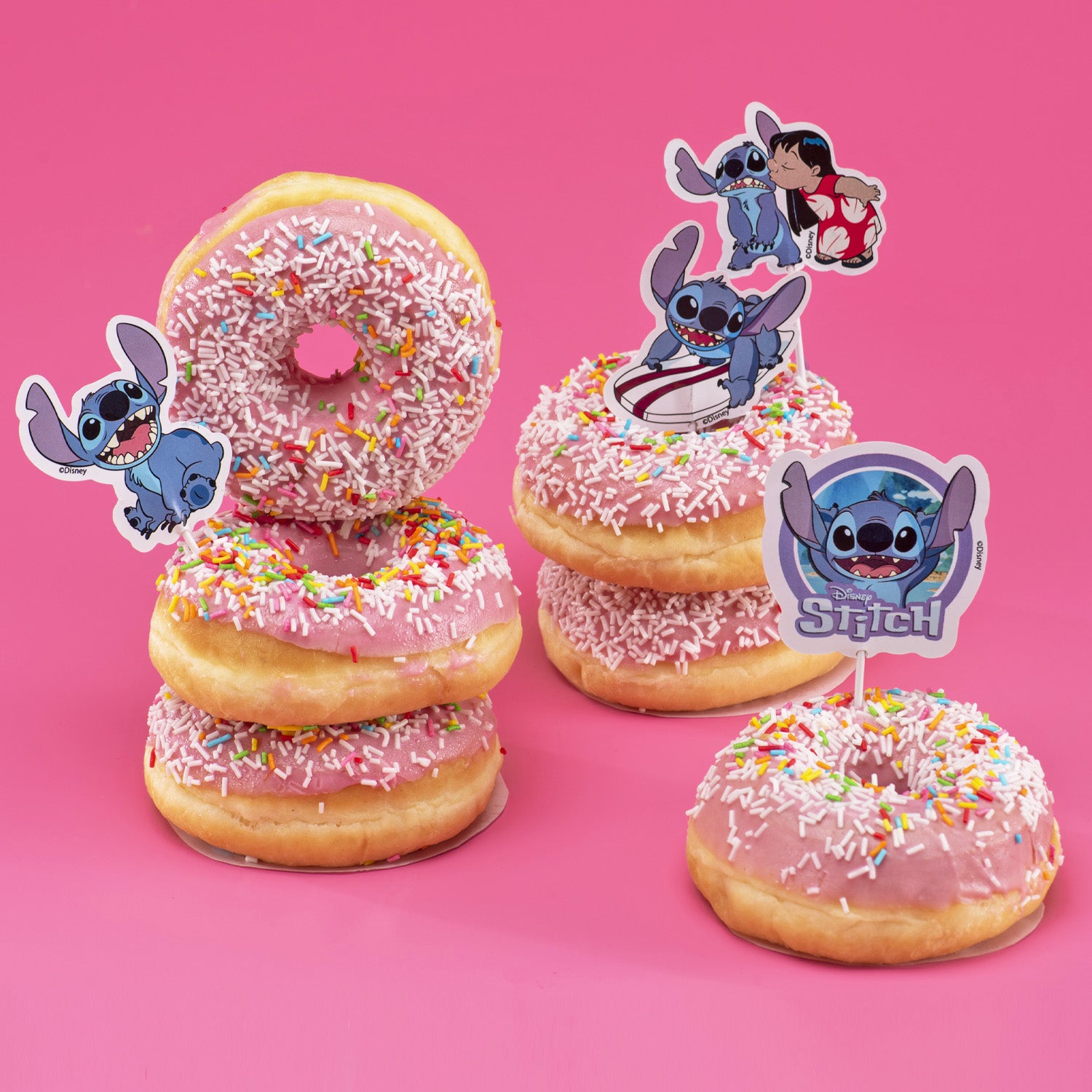 CAKE TOPPERS EN PAPIER STITCH 16 UNITÉS