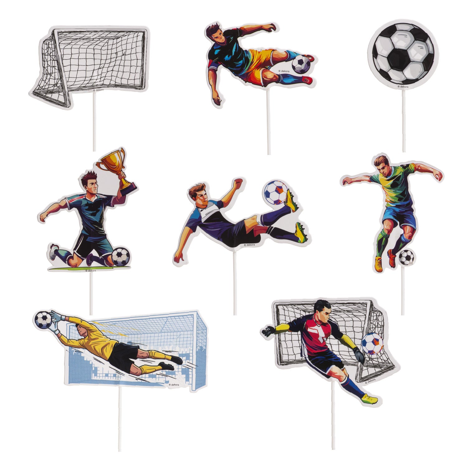 CAKE TOPPER PAPEL FÚTBOL 16 UNIDADES