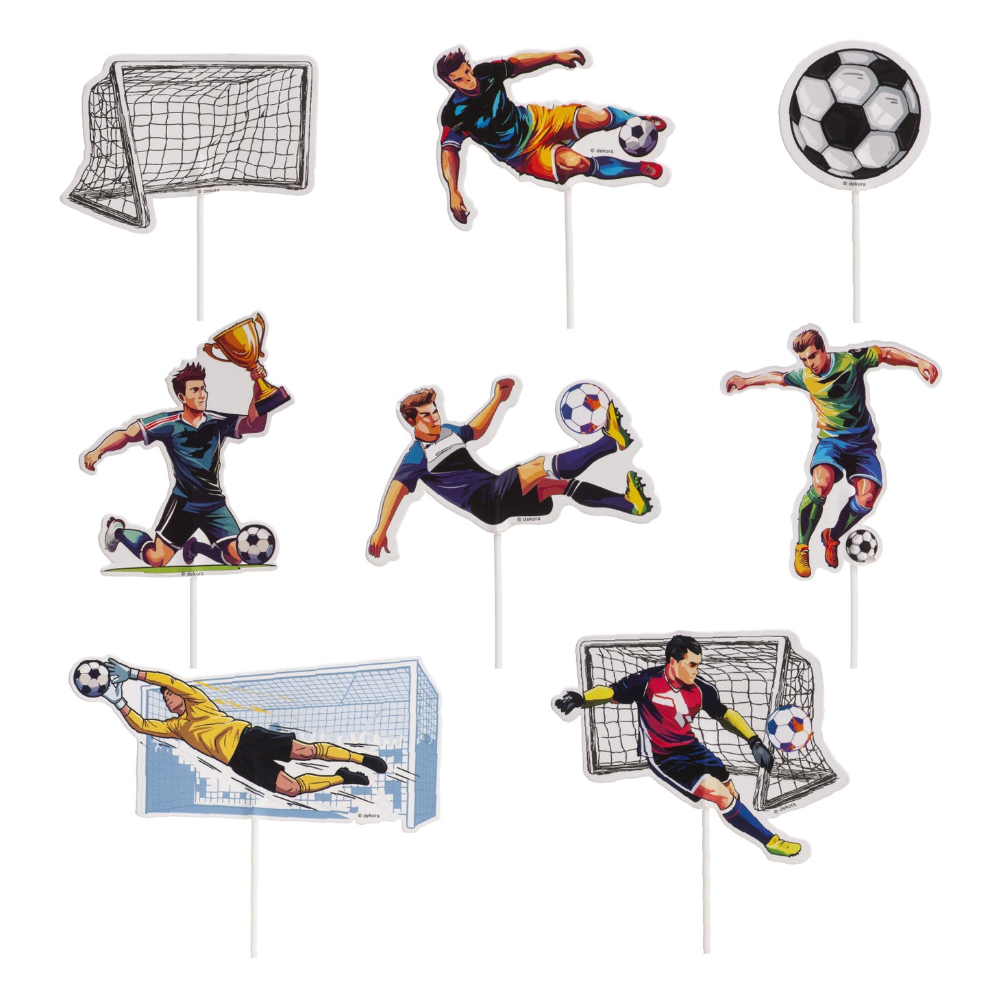 CAKE TOPPER PAPEL FÚTBOL 16 UNIDADES