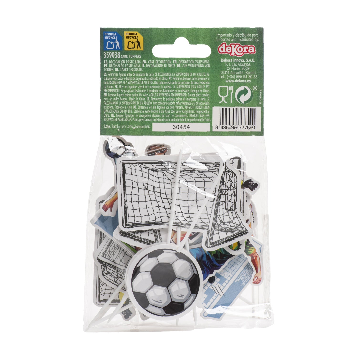 CAKE TOPPERS PAPEL FUETBOL 16 UNIDADES