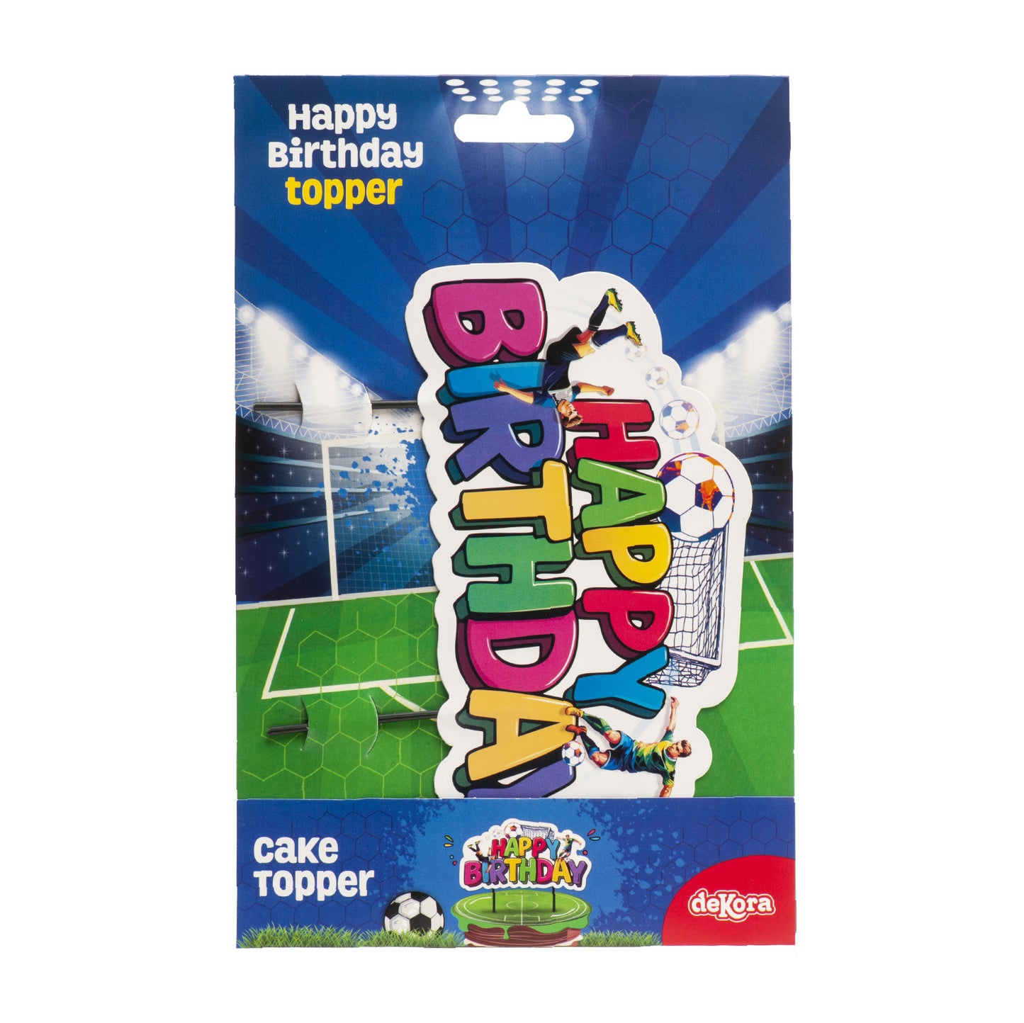 CAKE TOPPERS EN PAPIER FOOTBALL 17,5CM