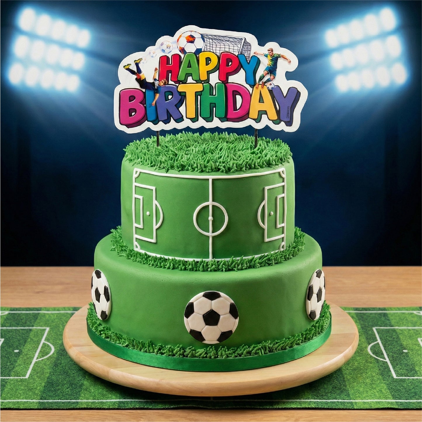CAKE TOPPERS EN PAPIER FOOTBALL 17,5CM