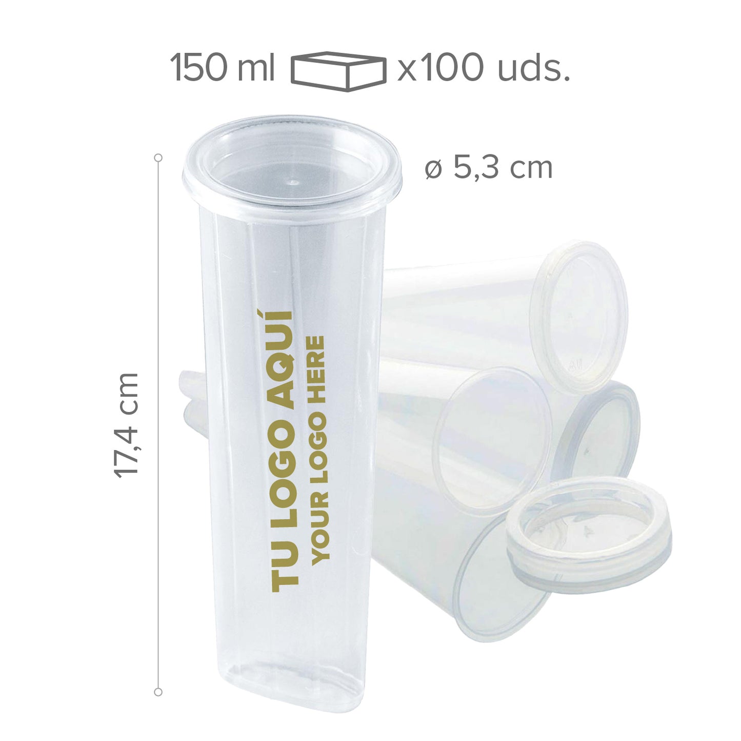 MOLDE TUBO HELADO Ø 53 H174 MM - 100 UDS - PERSONALIZADO