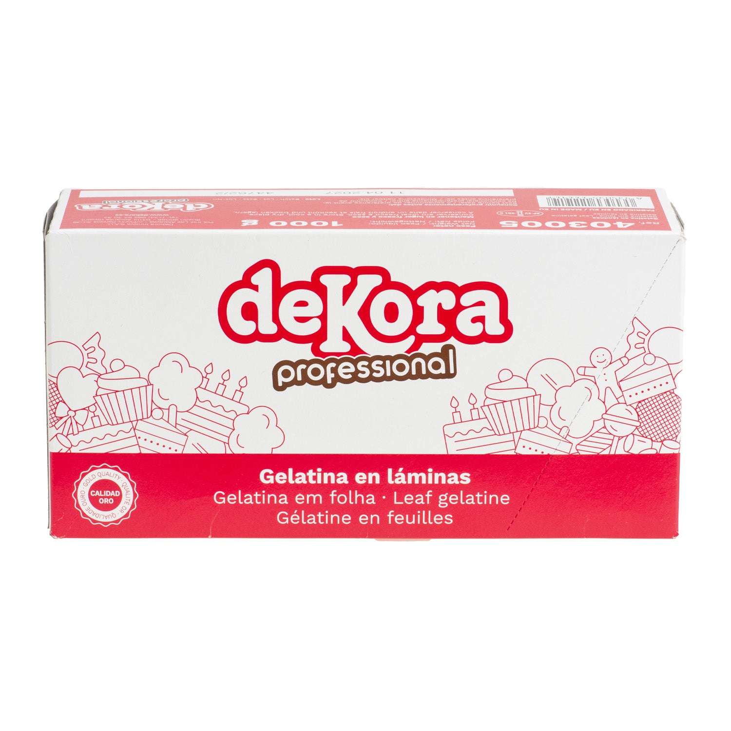 GELATINE SHEETS GOLD QUALITY +/- 220 BLOOM 1KG