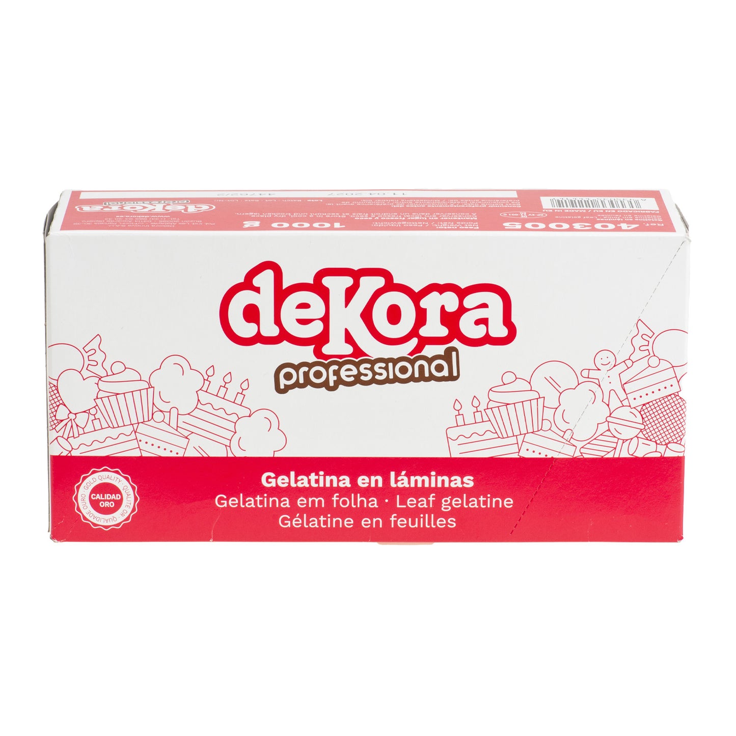 GELATINA EN HOJAS FINAS - CALIDAD ORO +/- 220 BLOOM 1KG