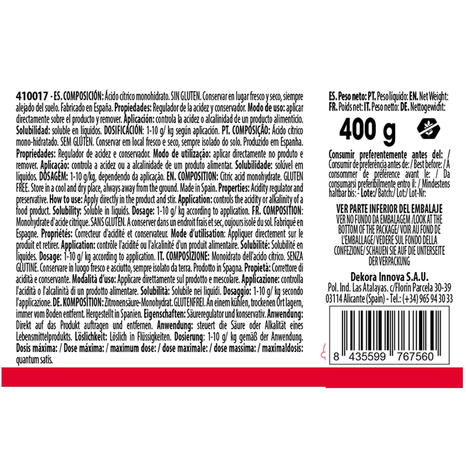 ÁCIDO CÍTRICO 400 GR