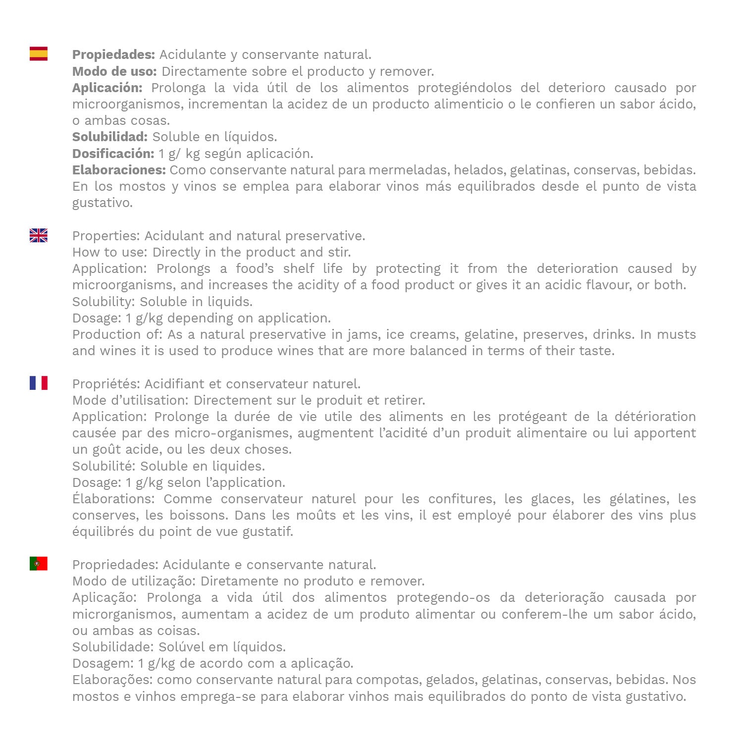 TARTARIC ACID 400 GR