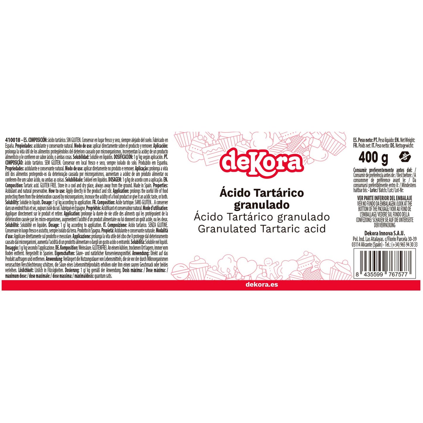 ACIDO TARTARICO 400 G