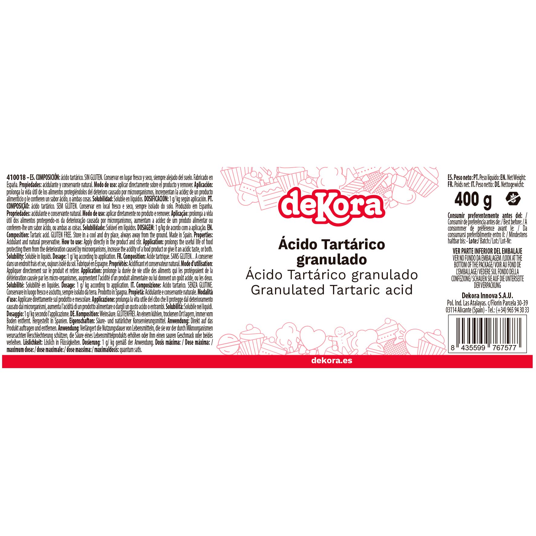 ACIDO TARTARICO 400 G