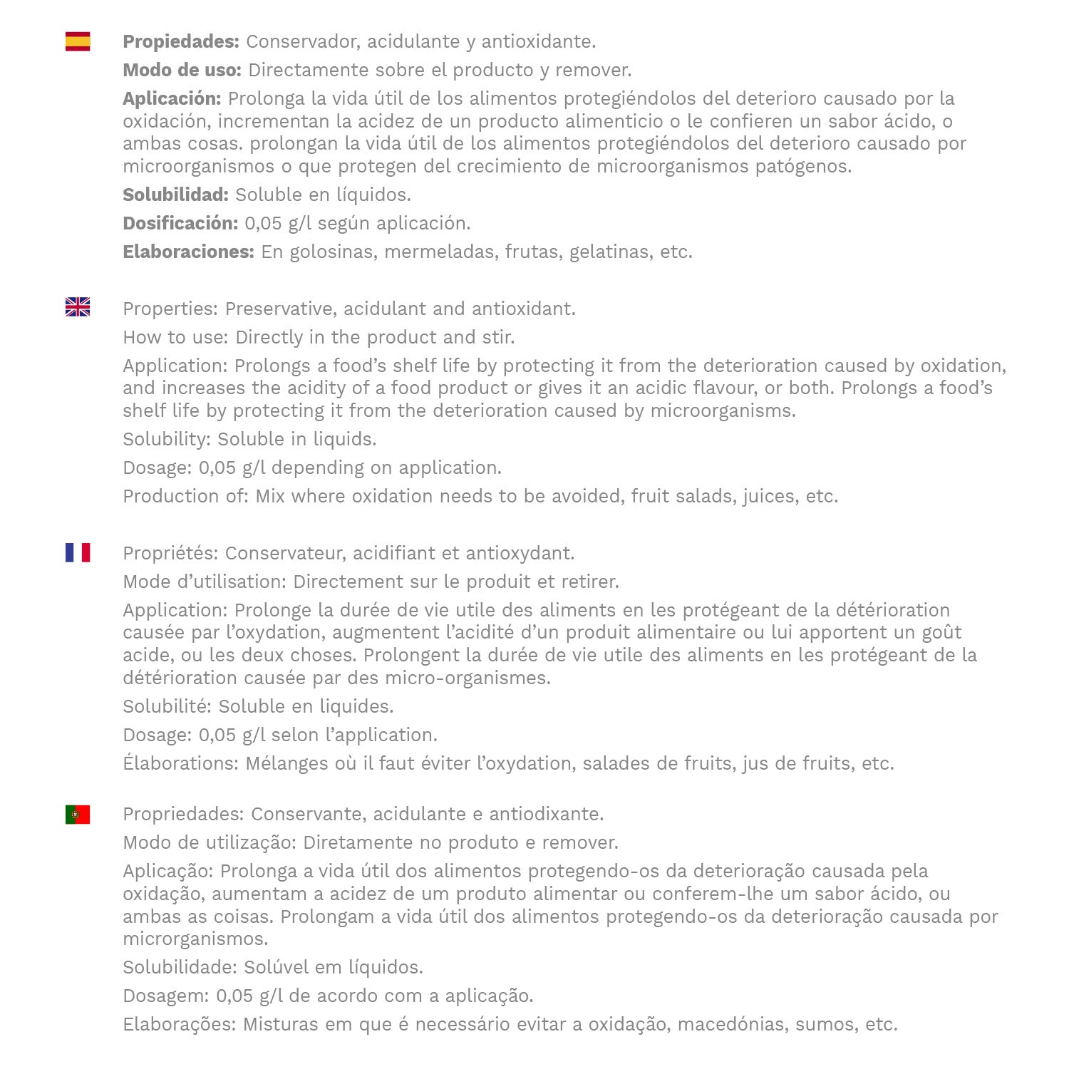 ÁCIDO ASCÓRBICO 400 GR