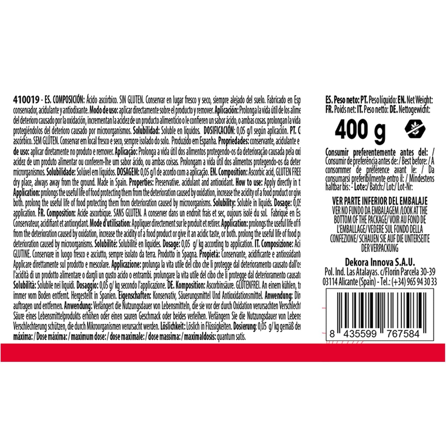 ÁCIDO ASCÓRBICO 400 GR