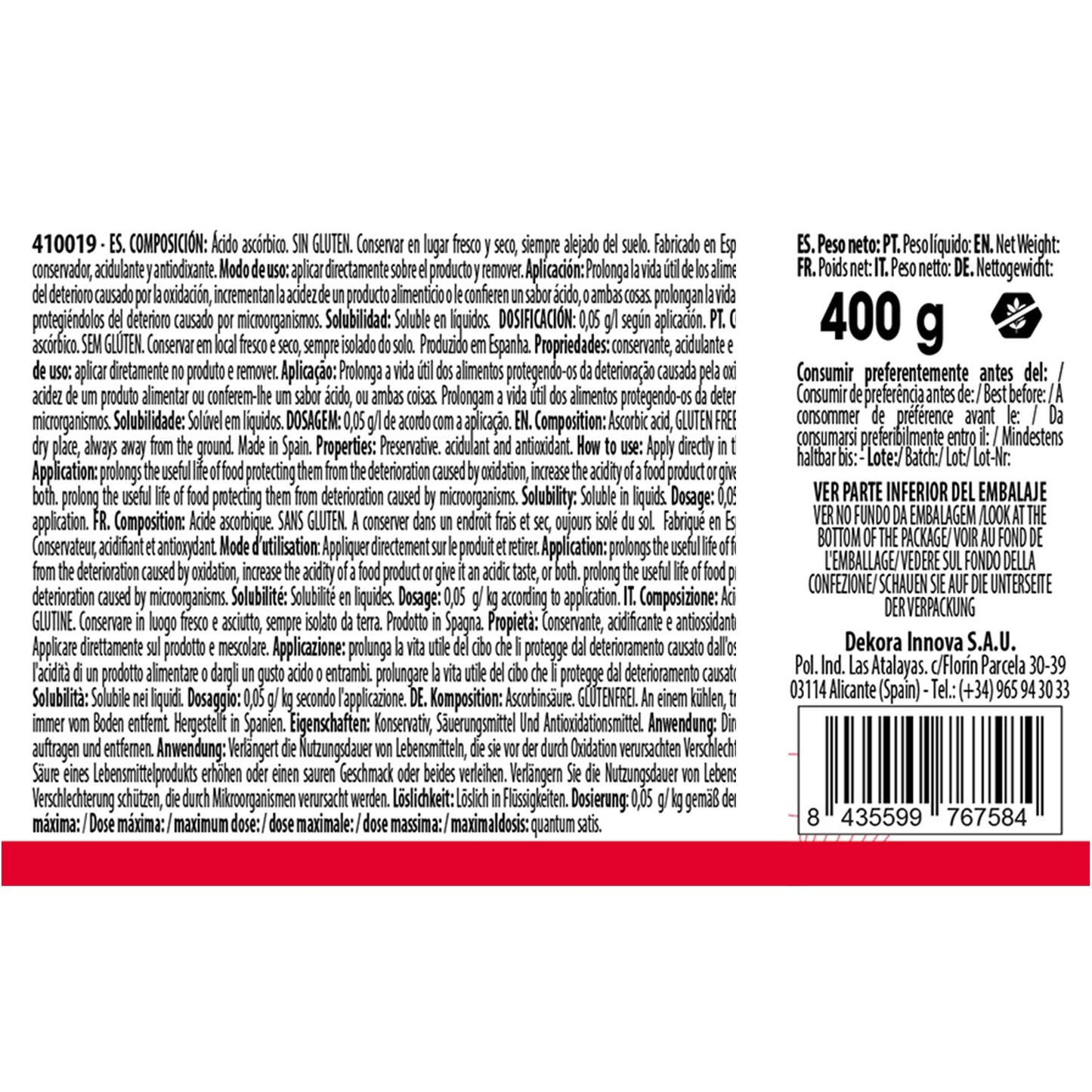 ÁCIDO ASCÓRBICO 400 GR