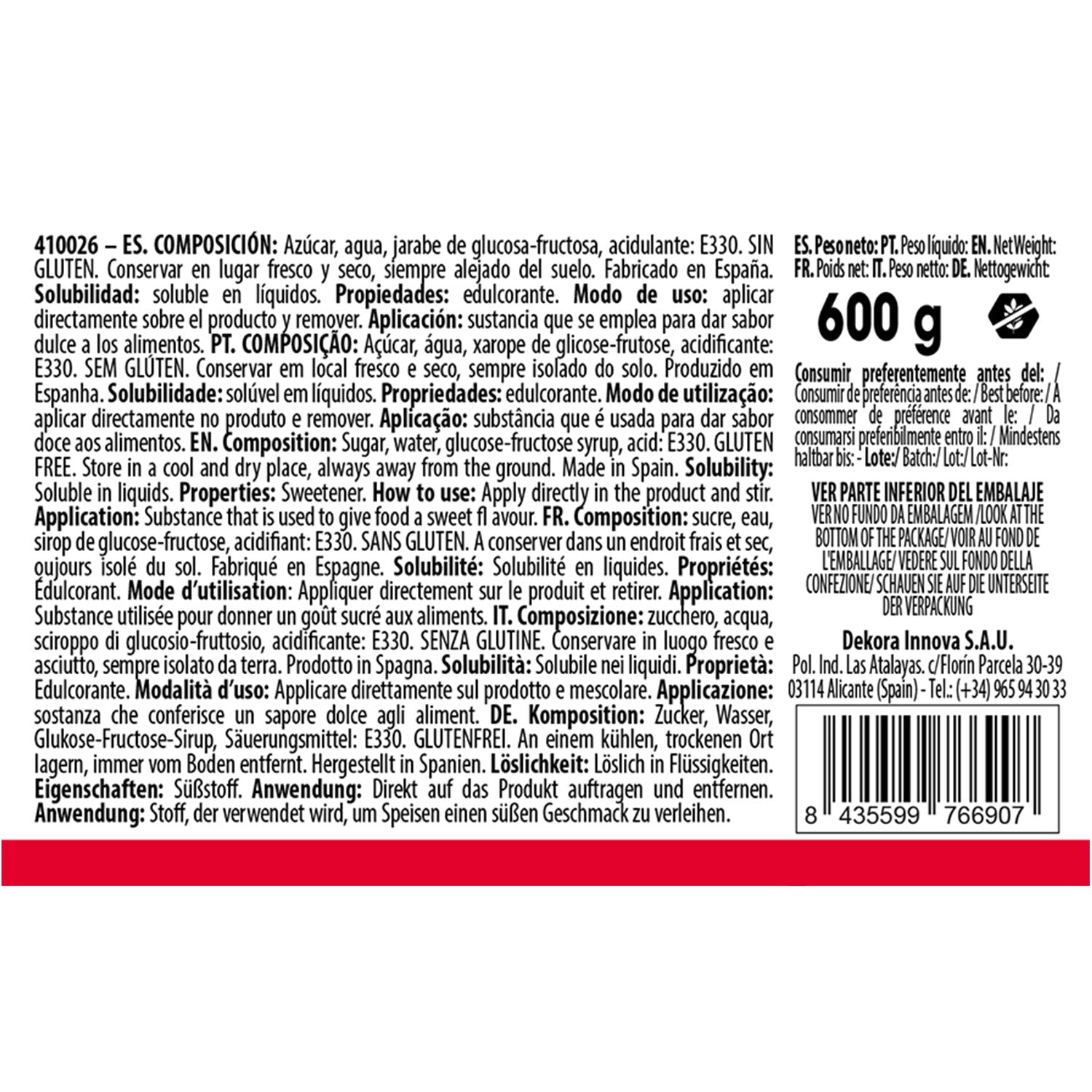 AZÚCAR INVERTIDO 600GR