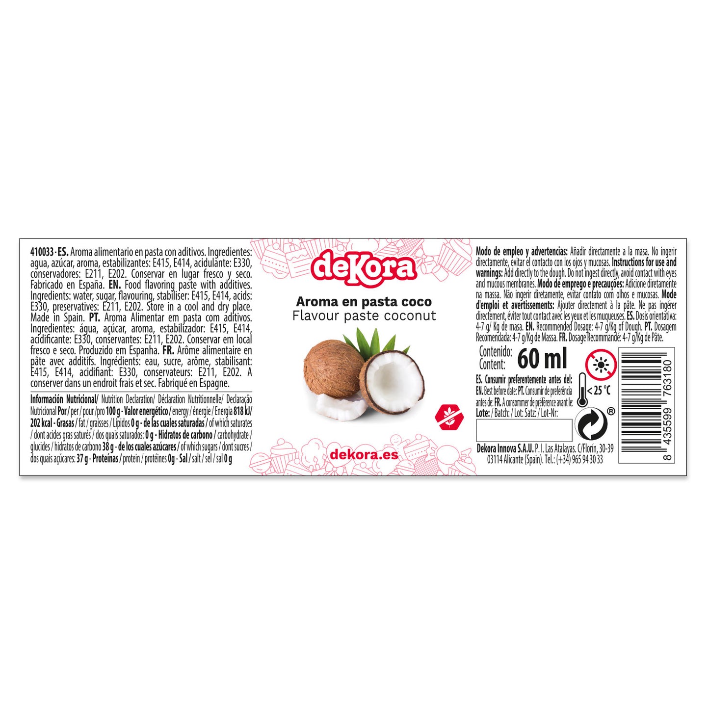 ARÔME EN PÂTE DE NOIX DE COCO 60ML