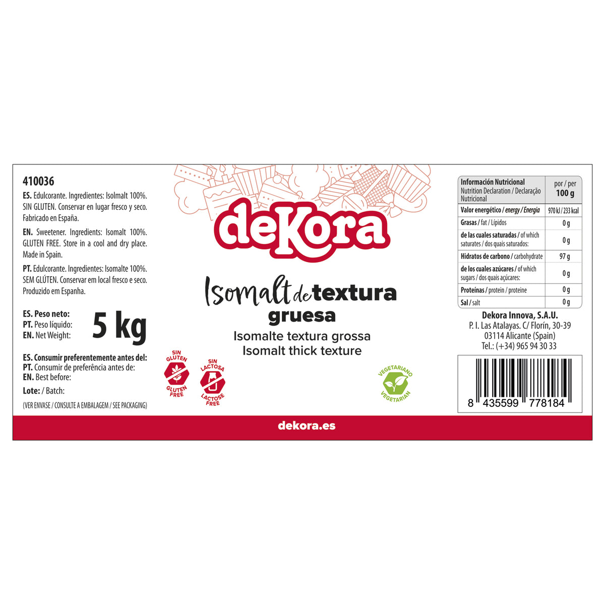 ISOMALT THICK TEXTURE 5KG