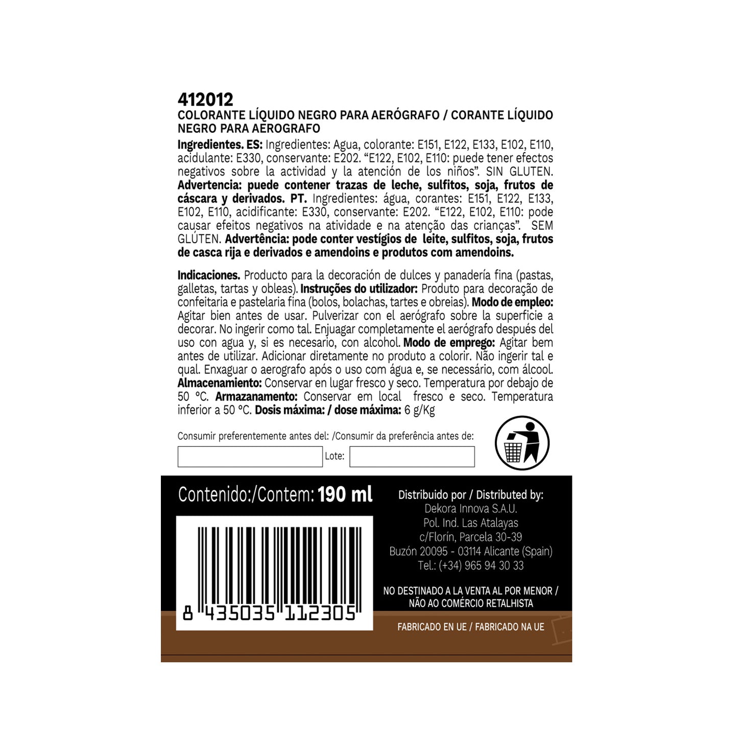 BLACK LIQUID COLORANT FOR AEROGRAPH