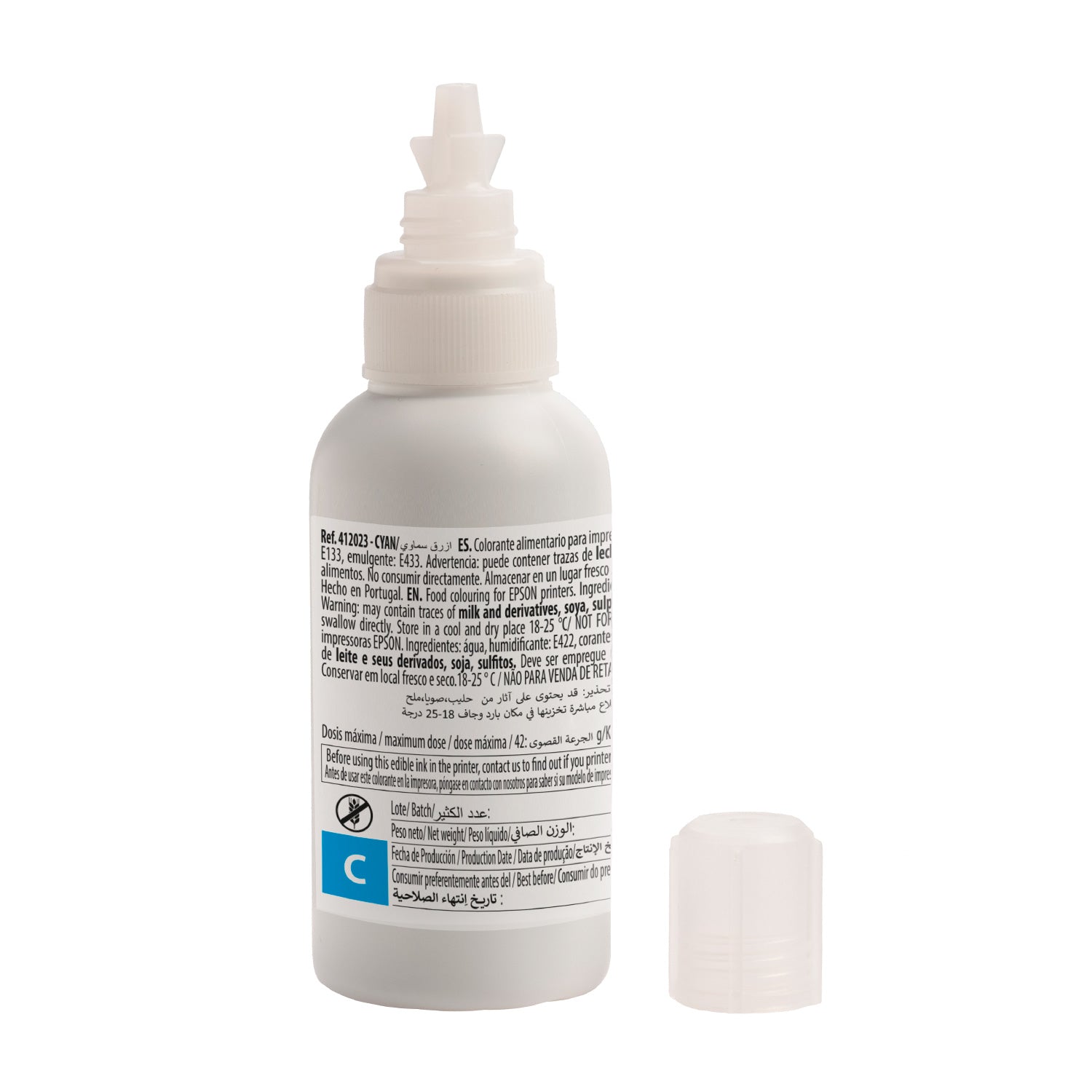 BOTE COLORANTE CYAN 80CC PARA CARTUCHOS EPSON